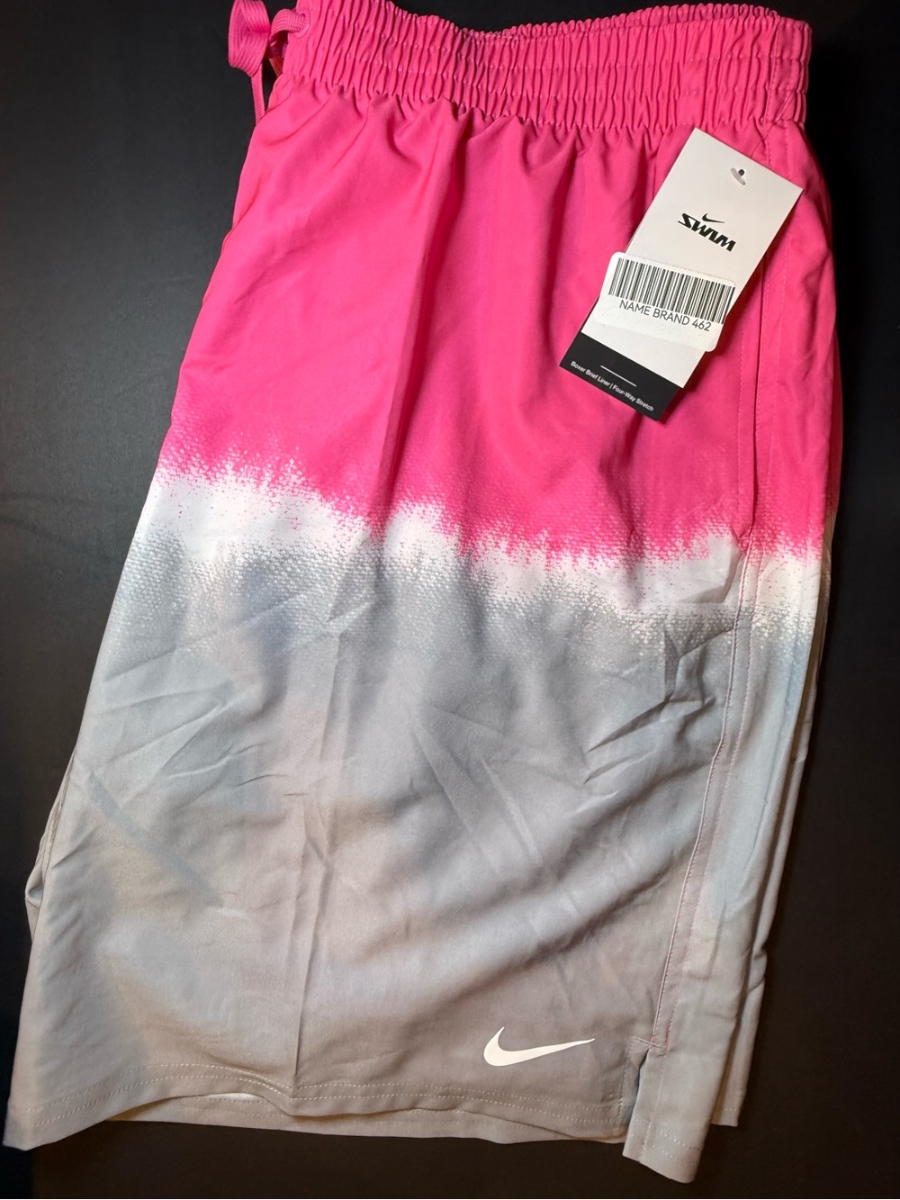 Nike Mens Pink to Gray Ombre Athletic Swim Shorts XXL